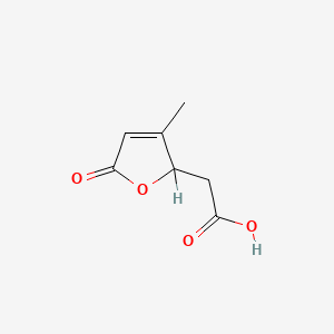 molecular formula C7H8O4 B1205806 4-羧甲基-3-甲基丁-2-烯-1,4-酮 CAS No. 6307-98-8
