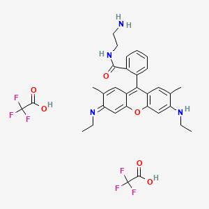 molecular formula C32H34F6N4O6 B12058102 Rhodamine 6G ethylenediamine amide bis (trifluoroacetate) 