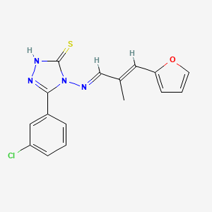 molecular formula C16H13ClN4OS B12058131 3-(3-Chlorophenyl)-4-((3-(furan-2-yl)-2-methylallylidene)amino)-1H-1,2,4-triazole-5(4H)-thione CAS No. 478255-32-2