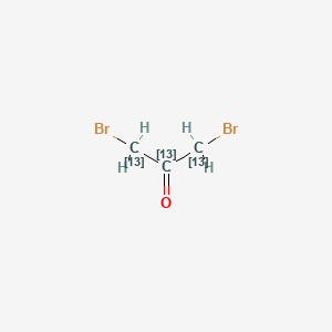 molecular formula C3H4Br2O B12058292 1,3-dibromo(1,2,3-13C3)propan-2-one CAS No. 1313734-85-8