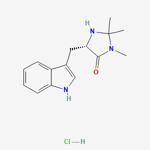 molecular formula C15H20ClN3O B12058404 (S)-5-((1H-Indol-3-yl)methyl)-2,2,3-trimethylimidazolidin-4-one hydrochloride 
