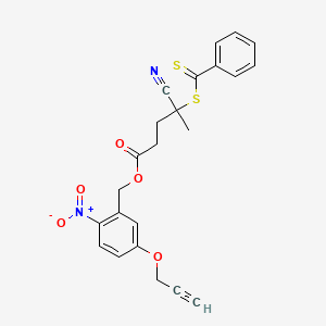 molecular formula C23H20N2O5S2 B12058451 2-Nitro-5-(prop-2-yn-1-yloxy)benzyl 4-cyano-4-((phenylcarbonothioyl)thio)pentanoate CAS No. 1318075-32-9