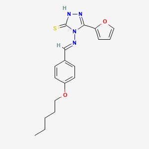 molecular formula C18H20N4O2S B12058455 5-(2-furyl)-4-({(E)-[4-(pentyloxy)phenyl]methylidene}amino)-4H-1,2,4-triazole-3-thiol CAS No. 478253-77-9