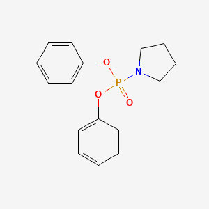 molecular formula C16H18NO3P B12058473 Phosphonic acid, 1-pyrrolidinyl-, diphenyl ester CAS No. 76168-02-0