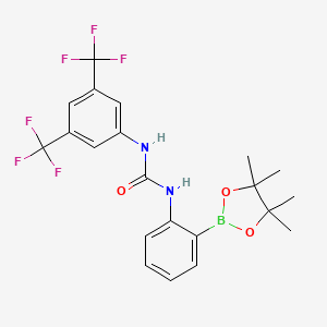 molecular formula C21H21BF6N2O3 B12058527 Mattson Boronate Urea Pinacol Ester 