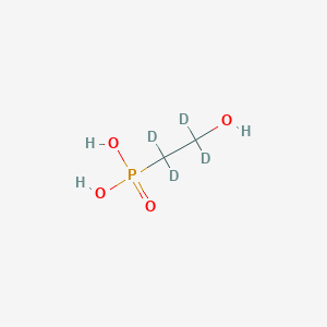 molecular formula C2H7O4P B12058590 2-Hydroxyethanephosphonic Acid-d4 