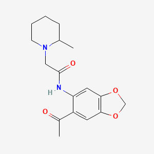 N-(6-acetyl-1,3-benzodioxol-5-yl)-2-(2-methyl-1-piperidinyl)acetamide
