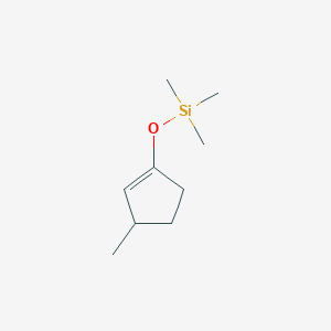 molecular formula C9H18OSi B1205901 Cyclopentene, 3-methyl-1-(trimethylsilyloxy)- CAS No. 81834-51-7