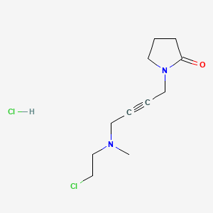 molecular formula C11H18Cl2N2O B1205906 1-(4-((2-Chloroethyl)methylamino)-2-butynyl)-2-pyrrolidinone hydrochloride CAS No. 35059-06-4
