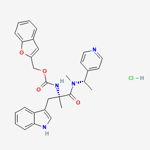Carbamic acid, ((1R)-1-(1H-indol-3-ylmethyl)-1-methyl-2-(methyl((1S)-1-(4-pyridinyl)ethyl)amino)-2-oxoethyl)-, 2-benzofuranylmethyl ester, monohydrochloride