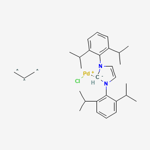 molecular formula C30H42ClN2Pd B12059137 Allyl[1,3-bis(2,6-diisopropylphenyl)imidazol-2-ylidene]palladium(II) chloride 