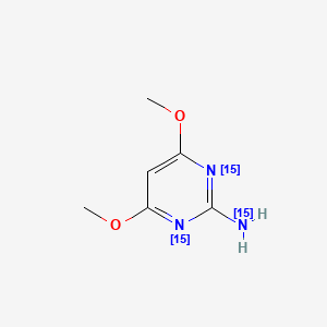 molecular formula C6H9N3O2 B12059228 4,6-dimethoxy(1,3-15N2)pyrimidin-2-(15N)amine CAS No. 1173022-18-8