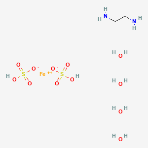 molecular formula C2H18FeN2O12S2 B12059277 ethane-1,2-diamine;hydrogen sulfate;iron(2+);tetrahydrate 