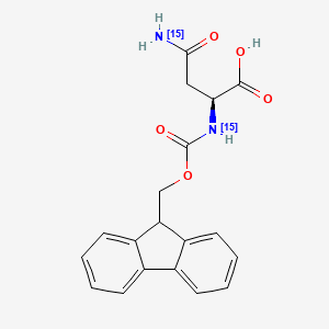 molecular formula C19H18N2O5 B12059315 (2S)-4-(15N)azanyl-2-(9H-fluoren-9-ylmethoxycarbonyl(15N)amino)-4-oxobutanoic acid 