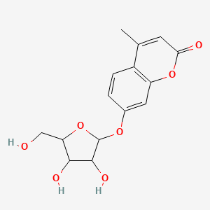 molecular formula C15H16O7 B12059398 7-{[3,4-Dihydroxy-5-(hydroxymethyl)oxolan-2-YL]oxy}-4-methylchromen-2-one 