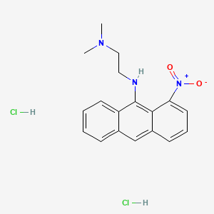 molecular formula C18H21Cl2N3O2 B1205945 1-Nitro-9-(2'-N,N-dimethylaminoethyl)aminoanthracene dihydrochloride CAS No. 56366-75-7