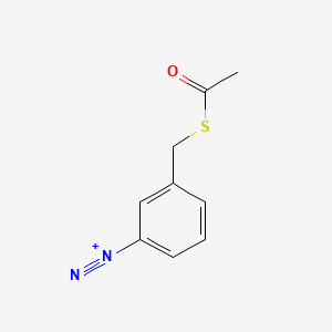 molecular formula C9H9N2OS+ B1205953 alpha-Acetylthio-3-toluenediazonium CAS No. 31766-14-0