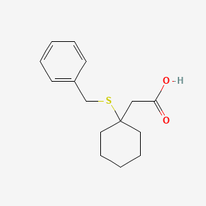 B1205958 beta-(S-Benzylmercapto)-beta,beta-cyclopentamethylenepropionic acid CAS No. 55154-80-8