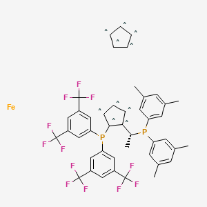 molecular formula C44H36F12FeP2 B12059584 (R)-1-{(SP)-2-[Bis[3,5-bis(trifluoromethyl)phenyl]phosphino]ferrocenyl}ethyldi(3,5-xylyl)phosphine, >=97% 