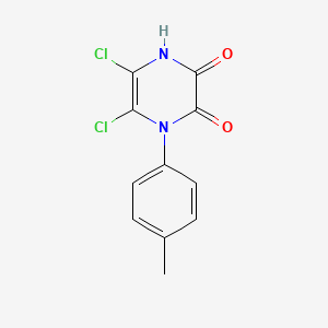 molecular formula C11H8Cl2N2O2 B1205969 5,6-dichloro-4-(4-methylphenyl)-1H-pyrazine-2,3-dione 
