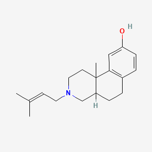 molecular formula C19H27NO B1205975 Benz(f)isoquinolin-9-ol, 1,2,3,4,4a,5,6,10b-octahydro-10b-methyl-3-(3-methyl-2-butenyl)- CAS No. 81124-85-8