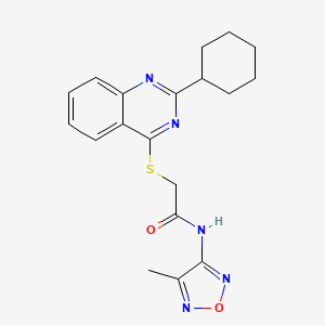 molecular formula C19H21N5O2S B1205987 2-(2-Cyclohexyl-quinazolin-4-ylsulfanyl)-N-(4-methyl-furazan-3-yl)-acetamide 