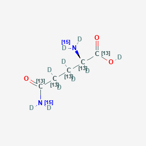 molecular formula C5H10N2O3 B12059972 deuterio (2S)-2,3,3,4,4-pentadeuterio-2,5-bis(dideuterio(15N)amino)-5-oxo(1,2,3,4,5-13C5)pentanoate 