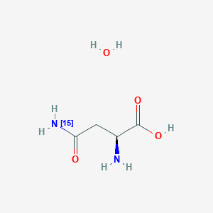 molecular formula C4H10N2O4 B12059991 L-Asparagine-amide-15N monohydrate 