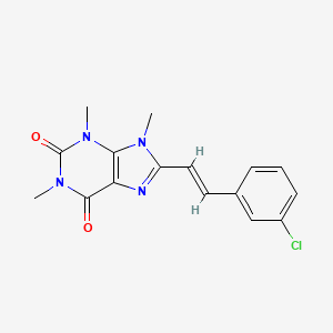 molecular formula C16H15ClN4O2 B12060097 1,3,7-Trimethyl-8-(3-chlorostyryl)xanthine 