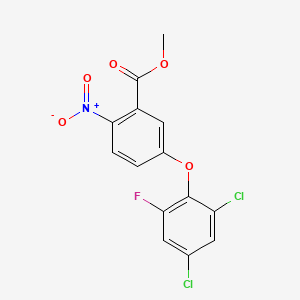 molecular formula C14H8Cl2FNO5 B1206010 Methyl 5-(2,4-dichloro-6-fluorophenoxy)-2-nitrobenzoate CAS No. 51937-92-9