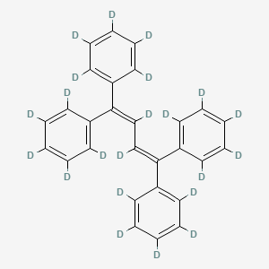 molecular formula C28H22 B12060123 1,2,3,4,5-Pentadeuterio-6-[2,3-dideuterio-1,4,4-tris(2,3,4,5,6-pentadeuteriophenyl)buta-1,3-dienyl]benzene CAS No. 1173023-81-8