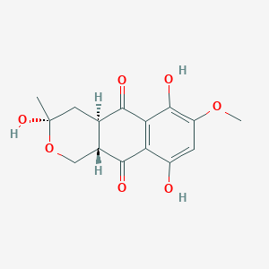 molecular formula C15H16O7 B1206017 (3S,4aR,10aS)-3,6,9-trihydroxy-7-methoxy-3-methyl-1,4,4a,10a-tetrahydrobenzo[g]isochromene-5,10-dione CAS No. 67533-03-3