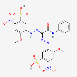 molecular formula C22H19N7O13S2 B1206018 4-methoxy-5-[(2Z)-2-[(2-methoxy-4-nitro-5-sulfo-phenyl)diazenyl-(phenylcarbamoyl)methylidene]hydrazinyl]-2-nitro-benzenesulfonic acid 