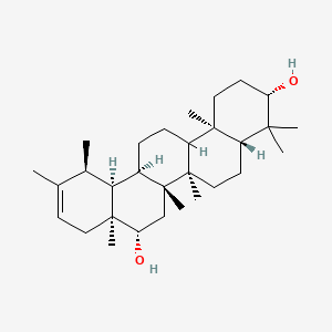 molecular formula C30H50O2 B1206021 (3S,4aR,6aR,6bR,8S,8aS,12S,12aS,12bR,14bR)-4,4,6a,6b,8a,11,12,14b-Octamethyl-1,2,3,4,4a,5,6,6a,6b,7,8,8a,9,12,12a,12b,13,14,14a,14b-eicosahydro-picene-3,8-diol 