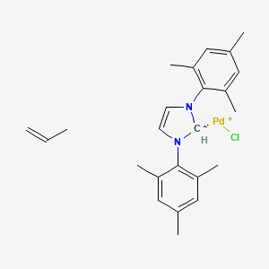 molecular formula C24H31ClN2Pd B12060232 Allyl[1,3-bis(mesityl)imidazol-2-ylidene]palladium chloride 