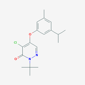 molecular formula C18H23ClN2O2 B1206024 2-Tert-butyl-4-chloro-5-(3-methyl-5-propan-2-ylphenoxy)-3-pyridazinone 