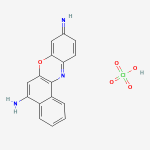 molecular formula C16H12ClN3O5 B12060341 9-Iminobenzo[a]phenoxazin-5-amine;perchloric acid 