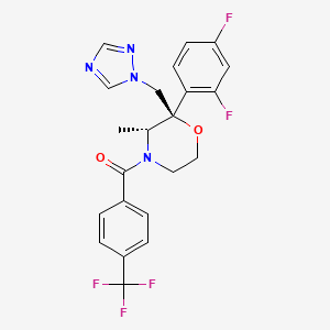 molecular formula C22H19F5N4O2 B1206035 [(2R,3R)-2-(2,4-difluorophenyl)-3-methyl-2-(1,2,4-triazol-1-ylmethyl)morpholin-4-yl]-[4-(trifluoromethyl)phenyl]methanone 