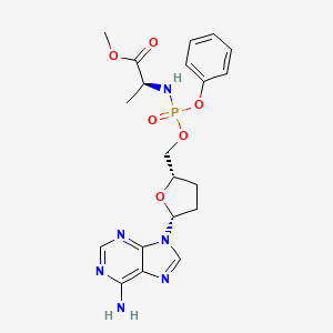 methyl (2S)-2-[[[(2S,5R)-5-(6-aminopurin-9-yl)tetrahydrofuran-2-yl]methoxy-phenoxy-phosphoryl]amino]propanoate