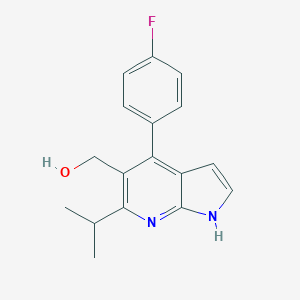 molecular formula C17H17FN2O B120605 1H-Pyrrolo[2,3-b]pyridine-5-methanol, 4-(4-fluorophenyl)-6-(1-methylethyl)- CAS No. 140640-92-2