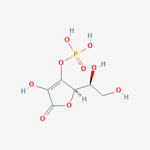molecular formula C6H9O9P B1206054 [(2R)-2-[(1S)-1,2-dihydroxyethyl]-4-hydroxy-5-oxo-2H-furan-3-yl] dihydrogen phosphate CAS No. 21090-54-0