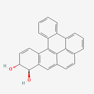 molecular formula C24H16O2 B1206062 Trans-11,12-dihydroxy-11,12-dihydrodibenzo(a,l)pyrene CAS No. 153857-27-3