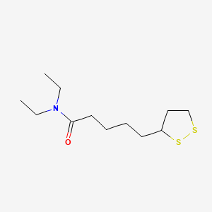 molecular formula C12H23NOS2 B1206071 1,2-Dithiolane-3-pentanamide, N,N-diethyl- CAS No. 25636-59-3