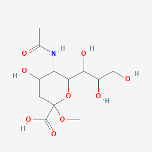 molecular formula C12H21NO9 B12061045 5-Acetamido-4-hydroxy-2-methoxy-6-(1,2,3-trihydroxypropyl)oxane-2-carboxylic acid 