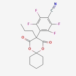 molecular formula C19H17F4NO4 B12061208 4-(2,4-Dioxo-3-propyl-1,5-dioxaspiro[5.5]-undecan-3-yl)-2,3,5,6-tetrafluorobenzonitrile 
