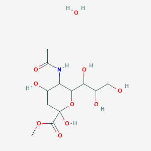 molecular formula C12H23NO10 B12061222 Methyl 5-acetamido-2,4-dihydroxy-6-(1,2,3-trihydroxypropyl)oxane-2-carboxylate;hydrate 