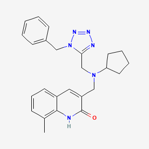 3-[[cyclopentyl-[[1-(phenylmethyl)-5-tetrazolyl]methyl]amino]methyl]-8-methyl-1H-quinolin-2-one