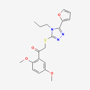 molecular formula C19H21N3O4S B1206129 1-(2,5-Dimethoxyphenyl)-2-[[5-(2-furanyl)-4-propyl-1,2,4-triazol-3-yl]thio]ethanone 