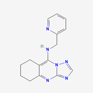 molecular formula C15H16N6 B1206131 N-(2-pyridinylmethyl)-5,6,7,8-tetrahydro-[1,2,4]triazolo[5,1-b]quinazolin-9-amine 