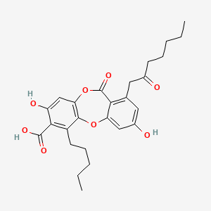molecular formula C26H30O8 B1206134 Physodic acid CAS No. 84-24-2